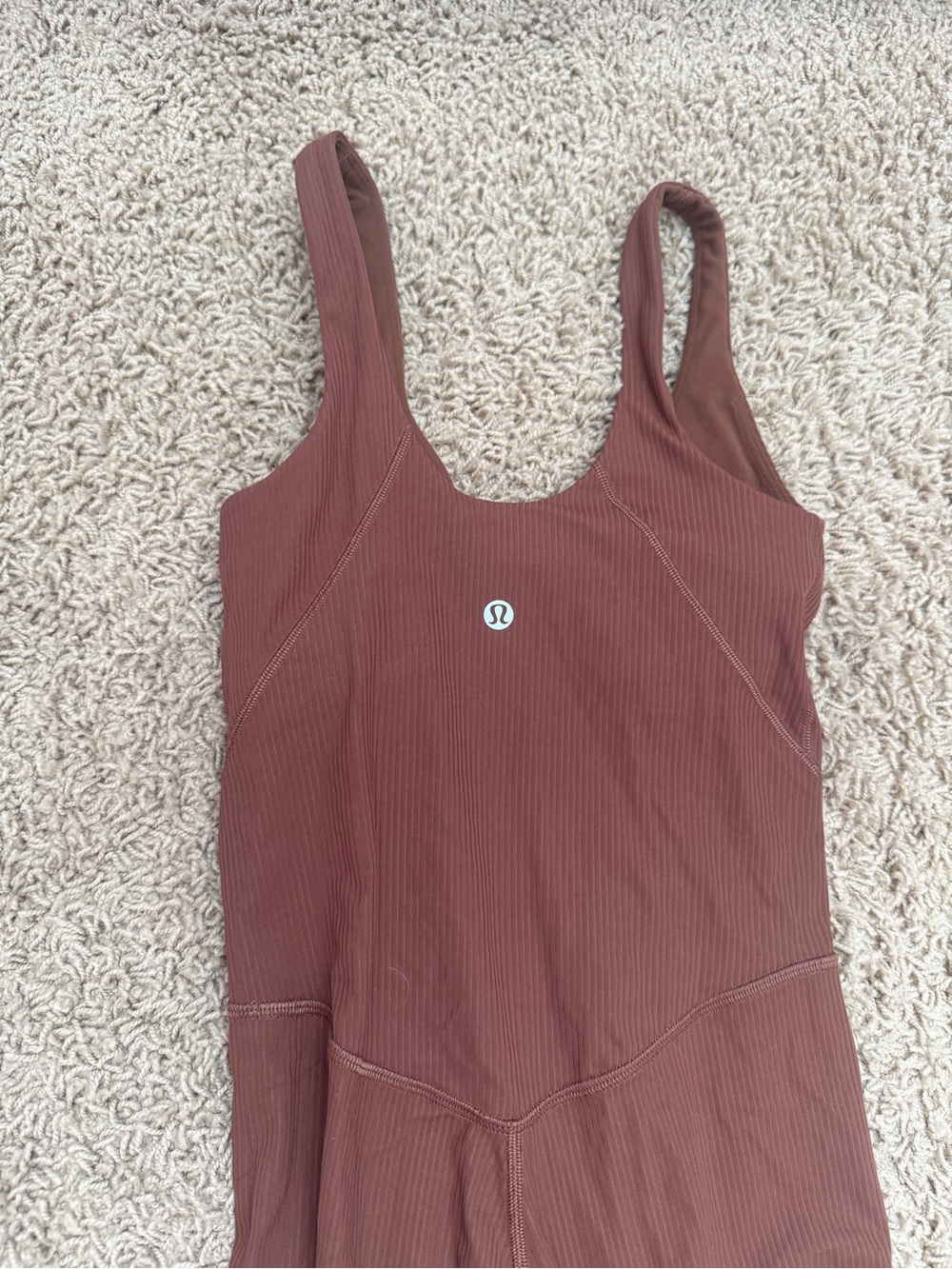 lululemon athletica Ribbed One-Piece Bodysuit in Rust Brown 00 XXS